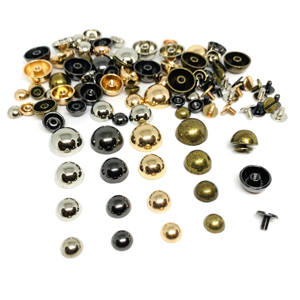 Alloy Screw Back Rivets Hollow Round Head Leather Studs Spike Tone Purse Handbag Feet Mushroom Type Nailhead Hollow Round Head