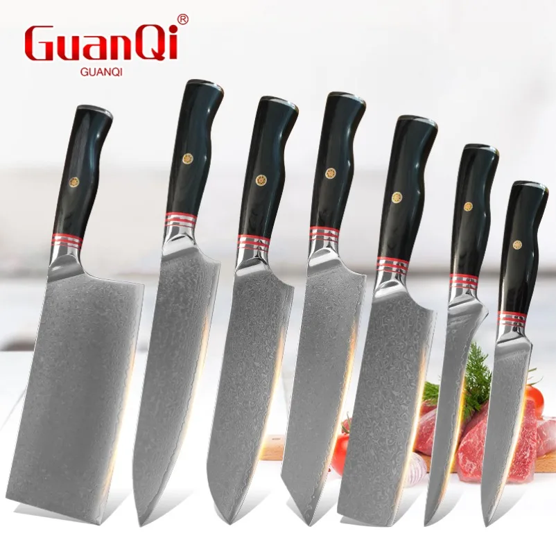 Japanese Professional Kitchen Knives Set 67 Layers Damascus Steel Chef Knife Slicer Cleaver Santoku Boning Paring Utility Knife