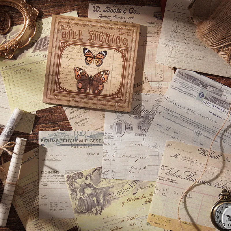Journamm 30 Blatt Vintage-Materialien, Papier, Scrapbook-Materialien, DIY-Fotoalbum, Collage, Tagebuch, kreatives Hintergrundpapier