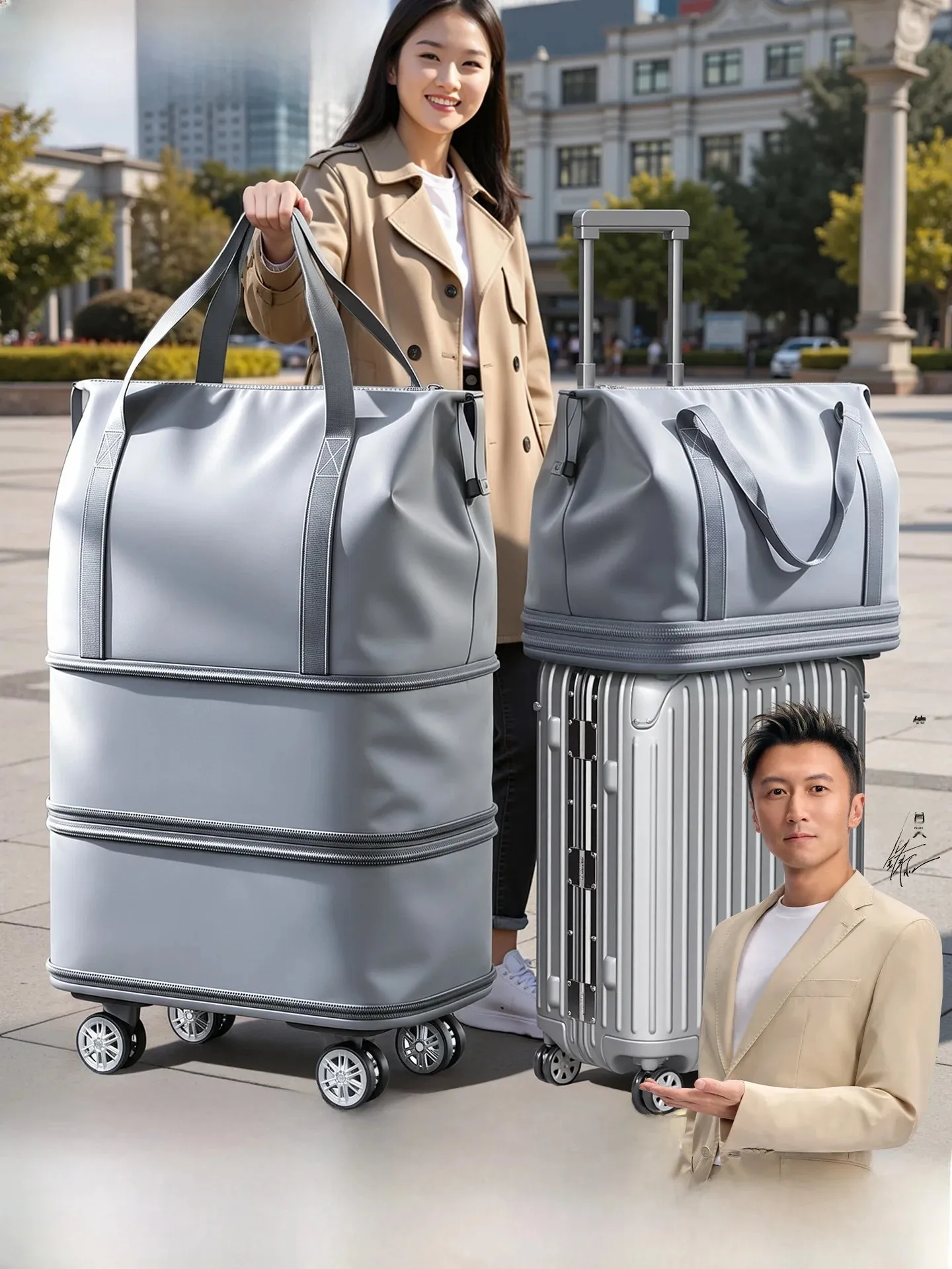 large-capacity-durable-travel-bag-with-wheels-blanket-storage-bag-thickened-luggage-bag-fashionable-trendy-polyester-bag