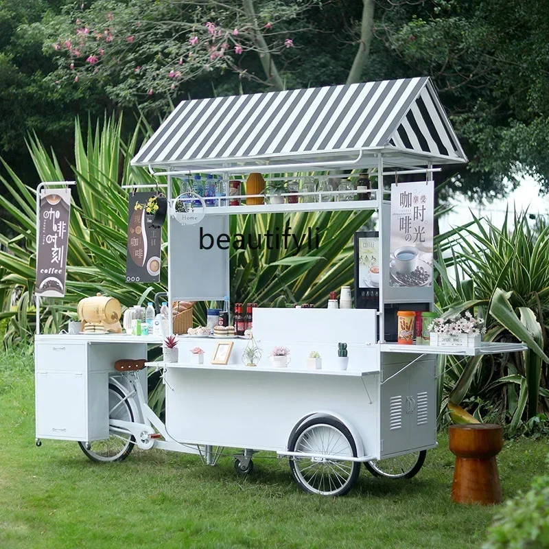 53cqyMultifunctional stall snack truck stall truck wrought iron mobile shopping mall night market trolley