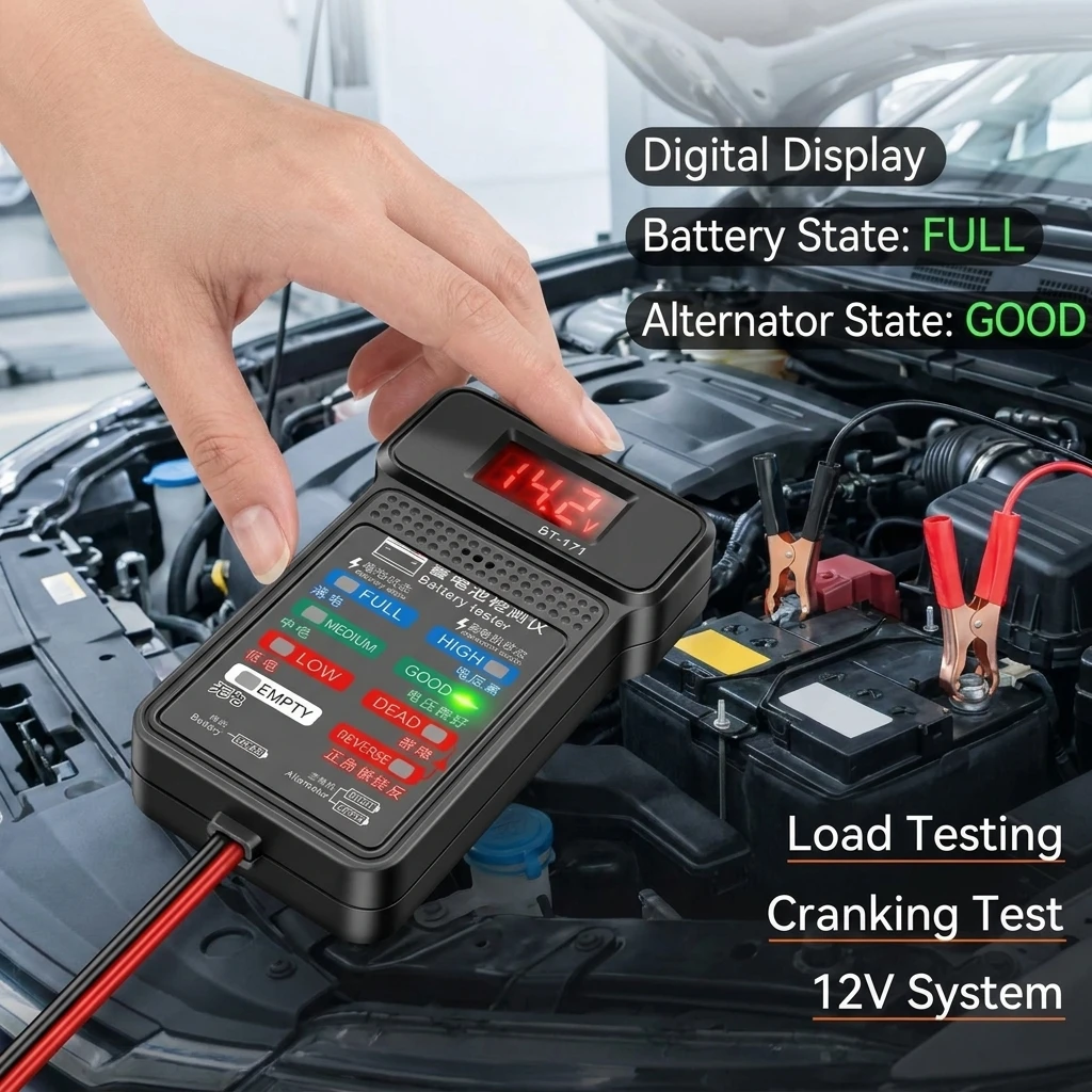Testeur de batterie de voiture - Car Battery Load Tester Digital Cranking avis et prix