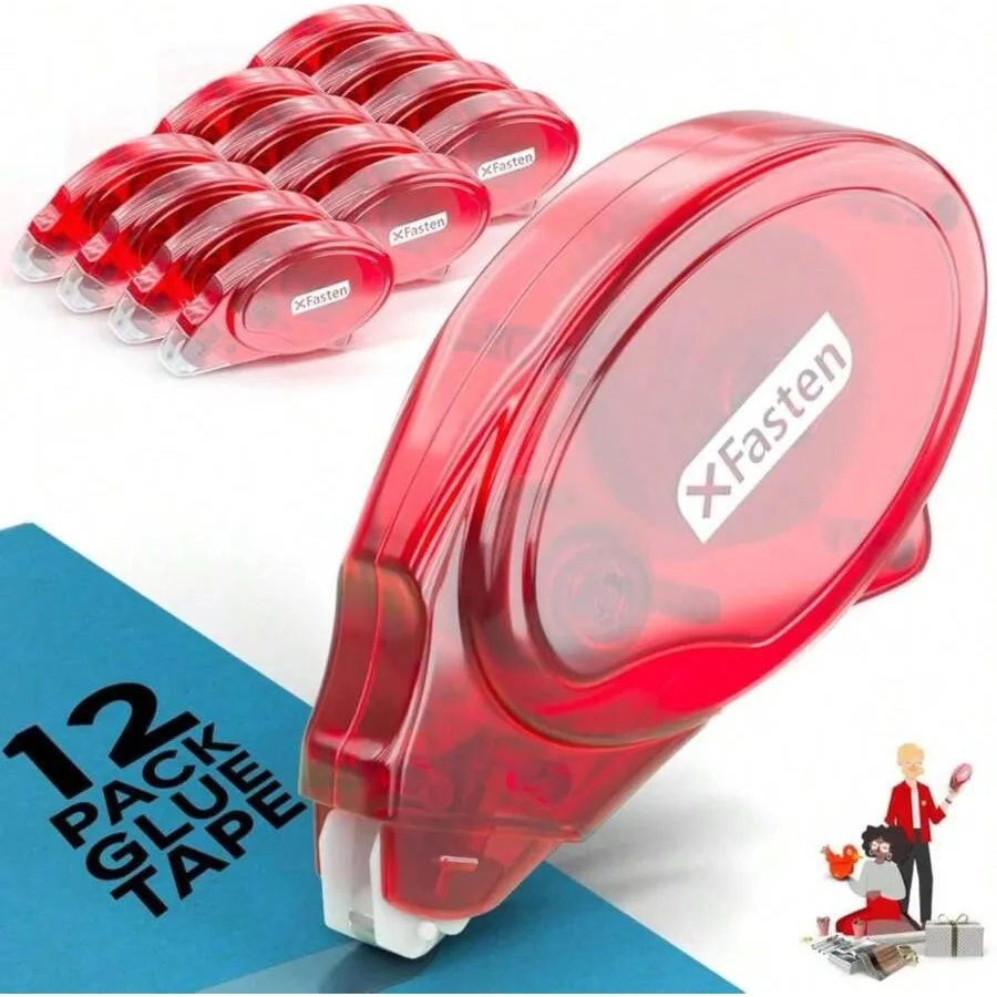 

Клейкий ролик XFasten для скрапбукинга, 8 мм x 30 футов, 4 шт., двусторонняя клейкая лента-ролик, материалы для скрапбукинга для взрослых, для фотографий