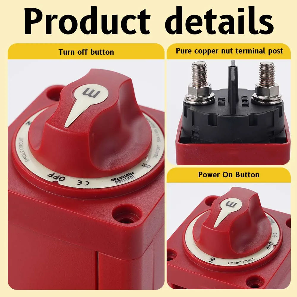 

4 Position Battery Mass Switch Dual Circuit Cut M-Series Marine Boat Heavy Duty Isolator Disconnect Rotary Switch Accessories