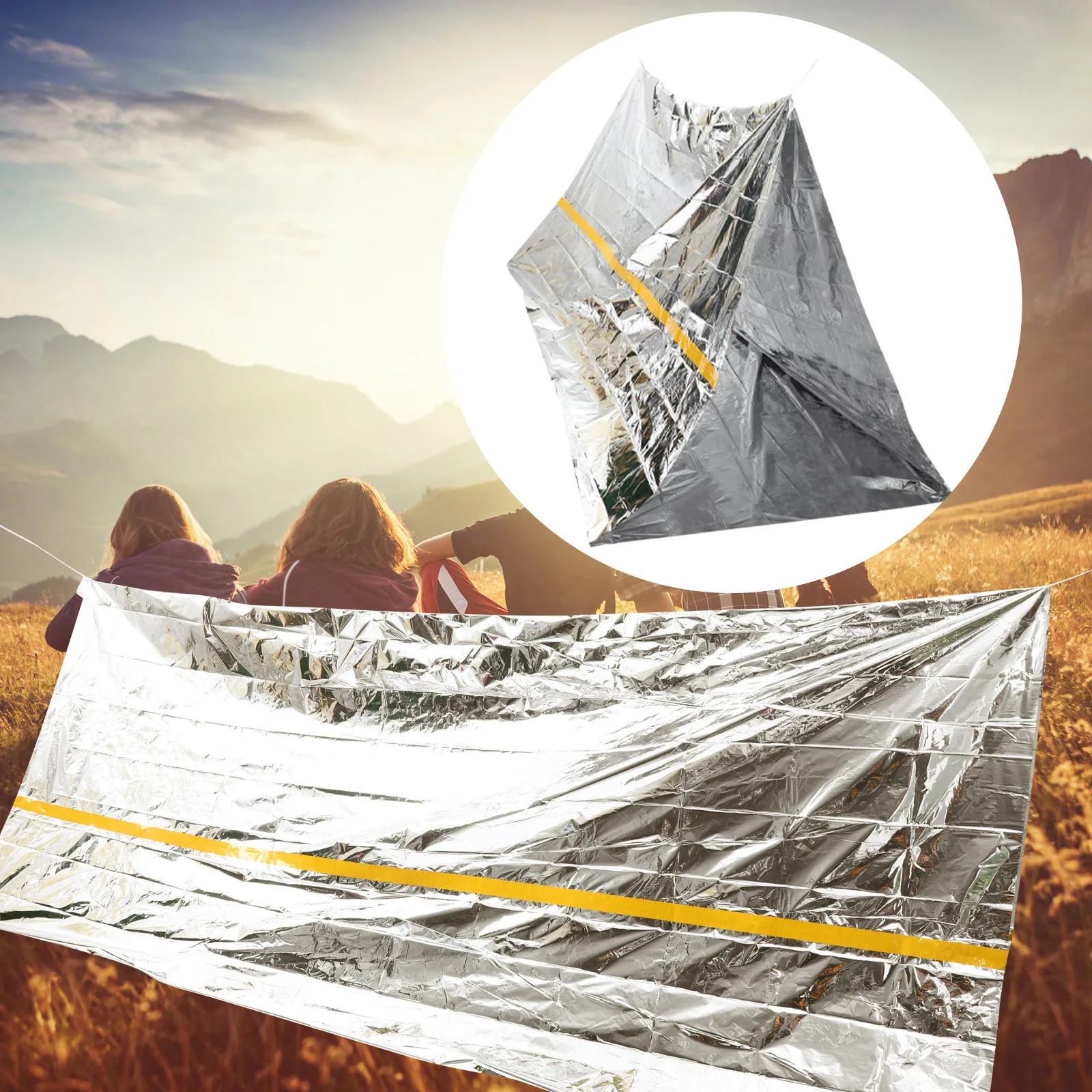 2 قطعة خيمة مأوى للطوارئ يمكن التخلص منها خفيفة الوزن مقاوم للماء المحمولة التخييم Sos أنبوب خيمة للمشي في الهواء الطلق السفر بقاء