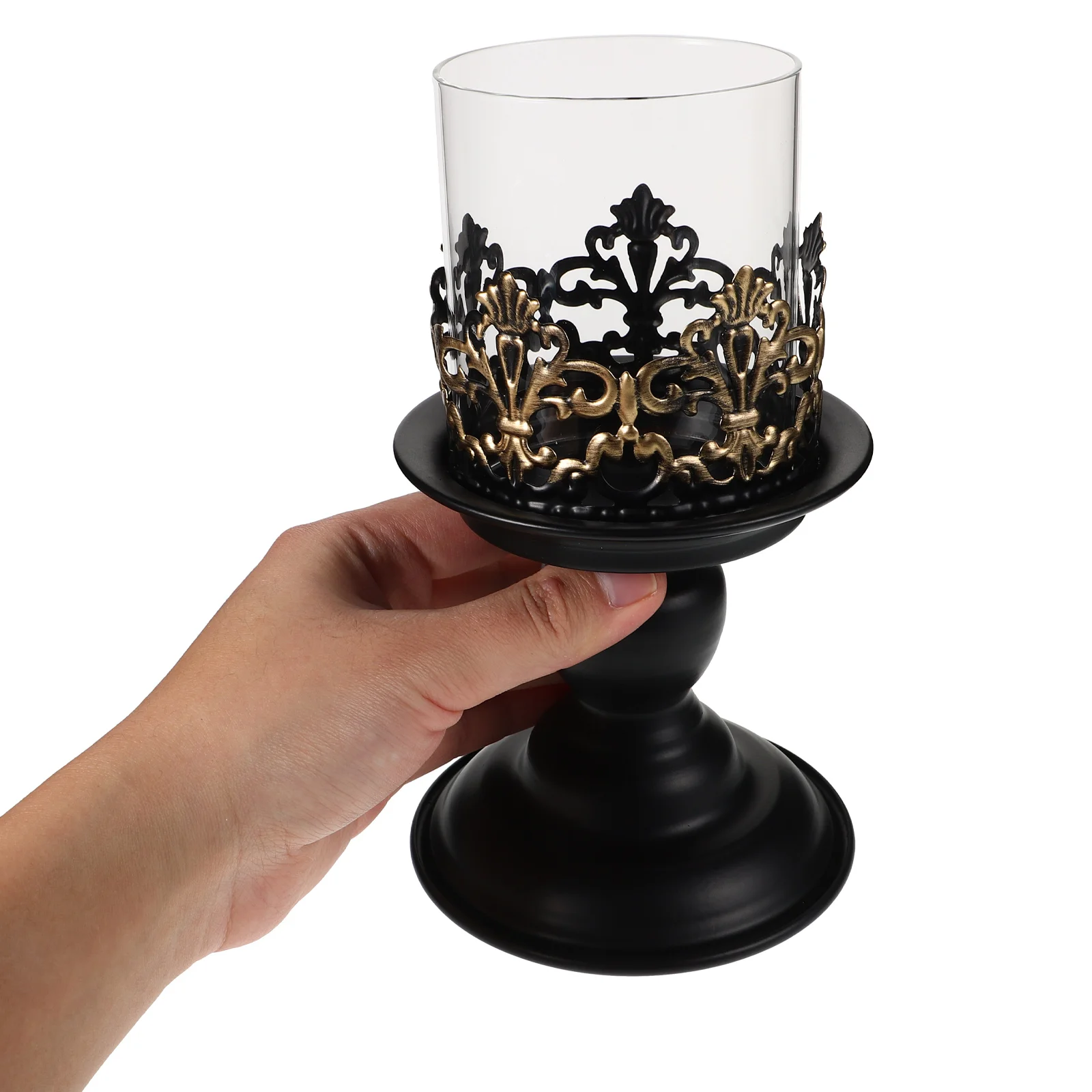 

Vintage Iron Holder for Aromatherapy and Home Decor Rustic Metal Candlestick Stand Ideal Photography Prop and Party