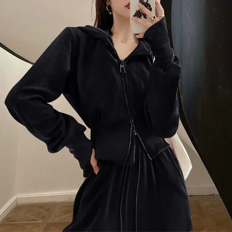 Women Fashion Clothing Sets Casual Tracksuit Hoodies Pants 2Pcs Suit Solid Color 2024 Autumn Winter Female Loose Sports Outfits