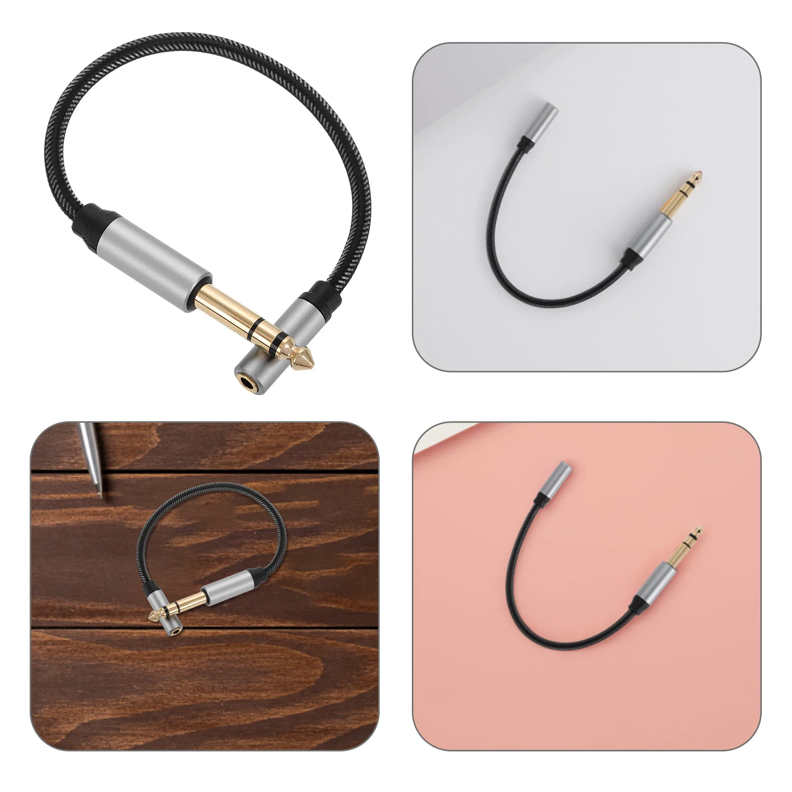 

Headphone Extension Cable 6.35Mm To 3.5Mm Braided Audio Jack Adapter For Phones Tablets Computers Studio Music Production
