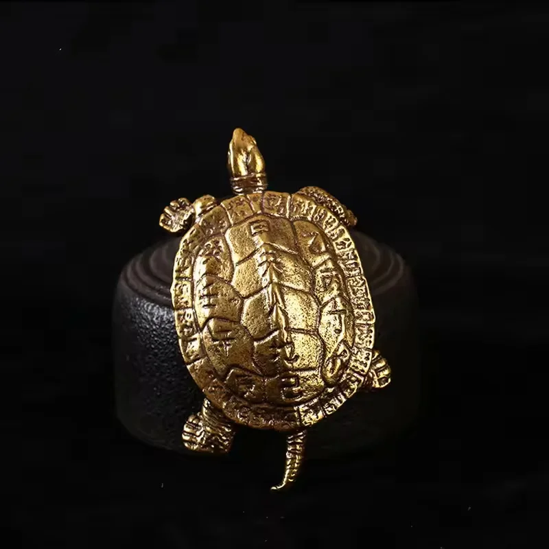 

Solid Brass Feng Shui Turtle 24 Solar Terms 12 Hours Longevity Figurine Home Office Wealth Lucky Decoration