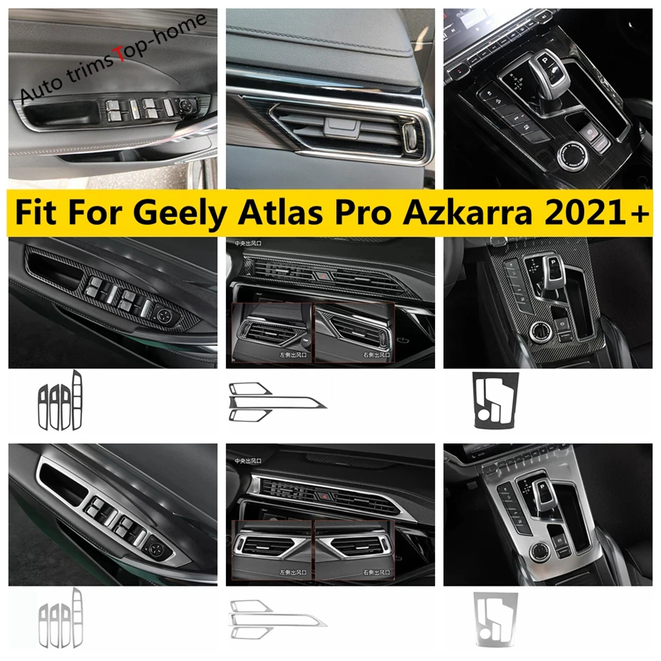 Air Outlet AC Vent Decor Frame Window Lift Button Gear ShiftPanel Cover Trim For Geely Atlas Pro Azkarra 2021 2022 Accessories