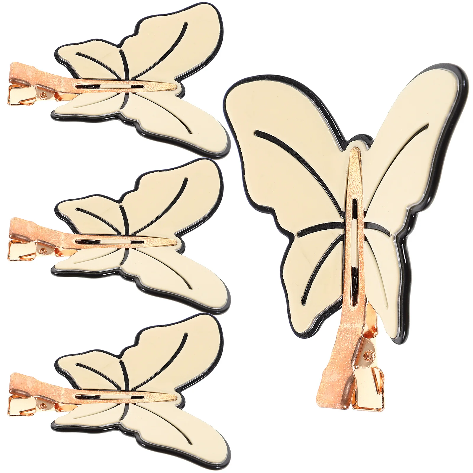 4 Pcs Butterfly Hair Clip Women Clips Girls Decoration Pins for Xiaoxiangfeng Tiny Gold Plated Iron Miss Women's