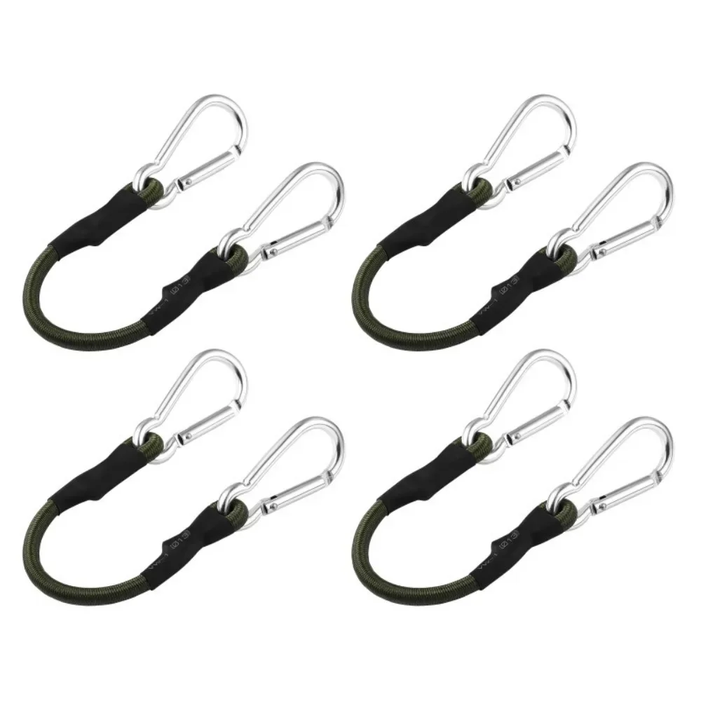 Cord Cords Carabiner Straps Outdoor Tie Strap Elastic Camping Duty Heavy Down Lashing Hook Latex Sports Camping Equipment