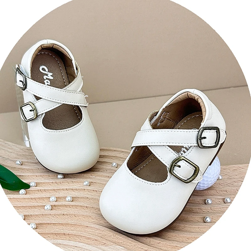 New 0-3years Solid Flats Shoes For Kids Girls,Soft Wide Toe Baby Girls Dress Shoes For Birthday Wedding Party,Infant Walkers