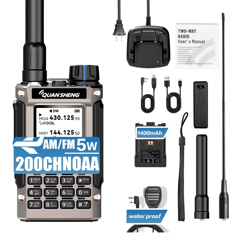 全盛UV-K1(8)エアバンドトランシーバー50-600MHzフルバンド受信UHF VHF