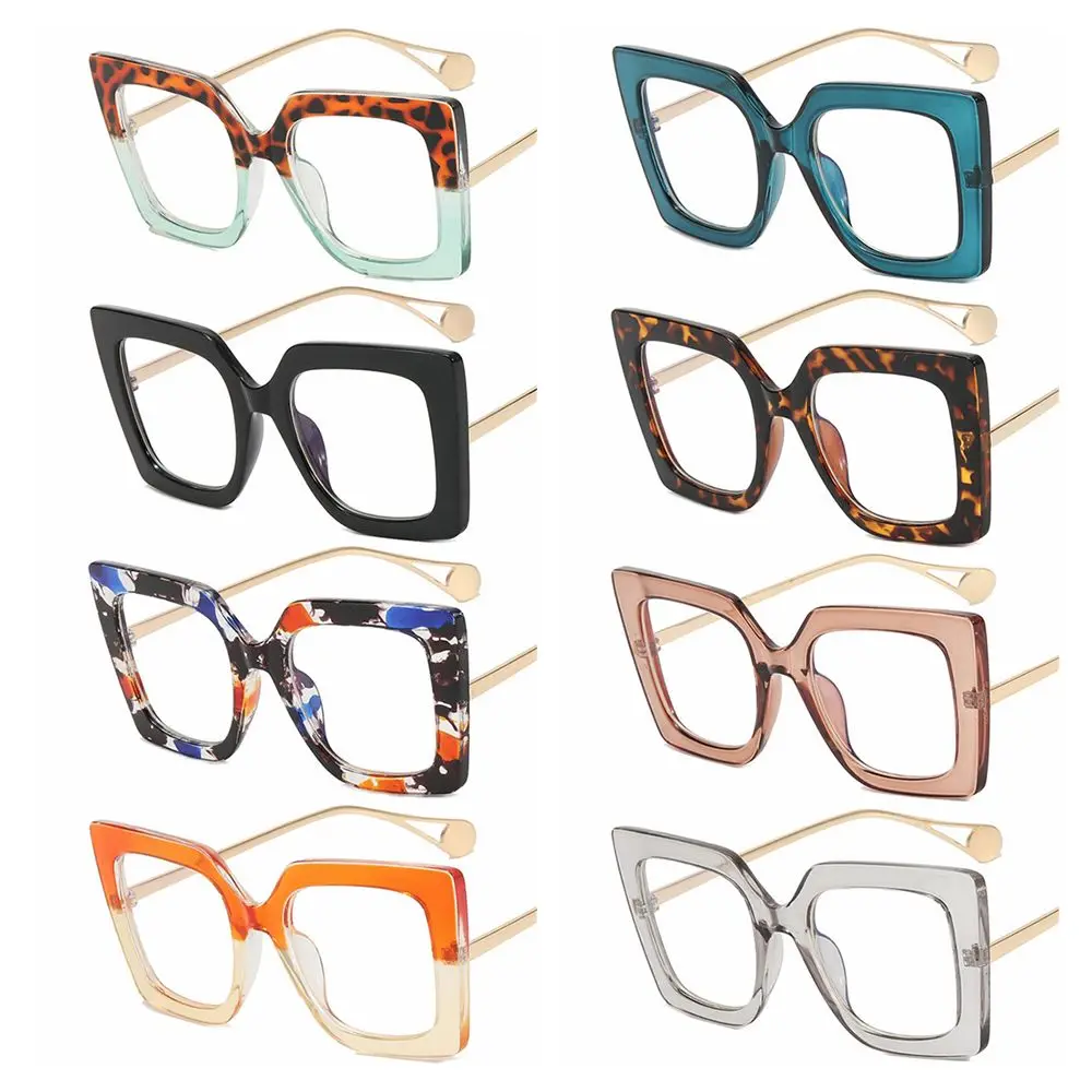 Women/Men Gaming Metal Square Fram Anti Blue Light Glasses Eyewear Oversized Sunglasses Goggles