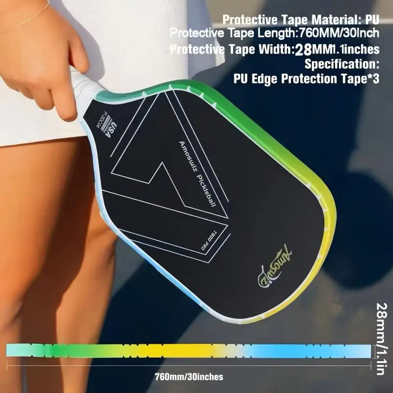 Pickleball Paddle Protective Tape / Paddle Edge Guard Strip, Universal Protective Sticker for Pickleball Paddle Accessories