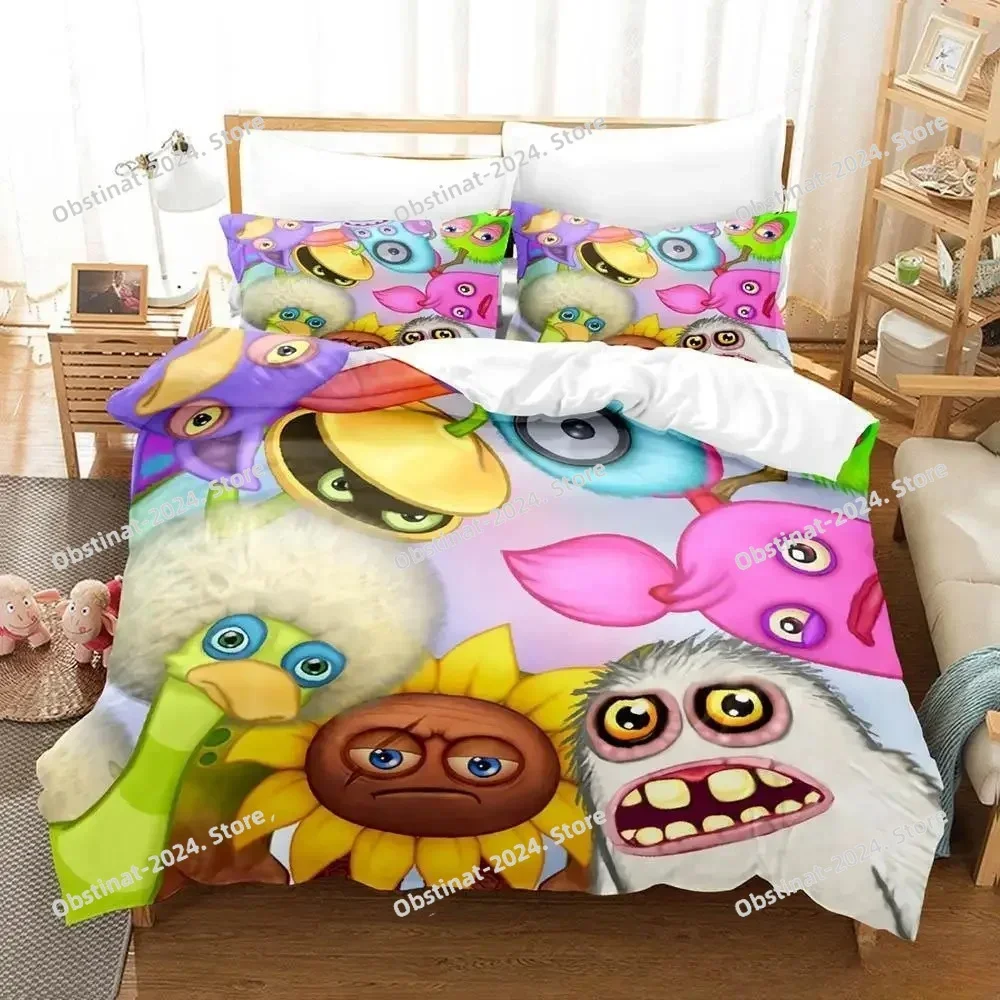 

Game My Singing Monsters Bedding Set Printed single Comforter Quilt Bed Cover Duvet Cover Pillow Case 3 Pieces Kids Adult Size