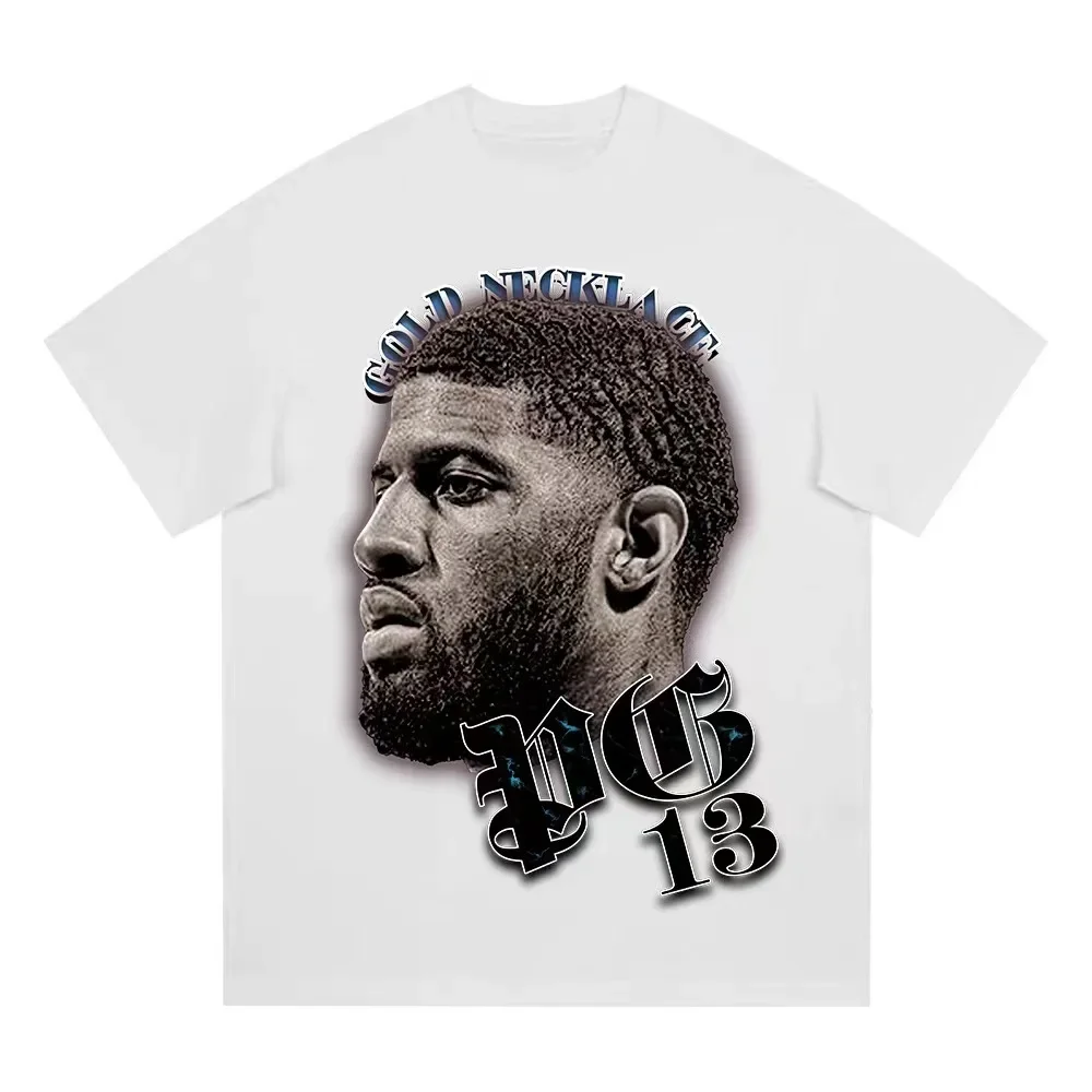 T-shirt américain à manches courtes pour hommes et femmes, maillot de basket-ball, imprimé rétro américain, T-shirt à manches mi-longues en pur coton