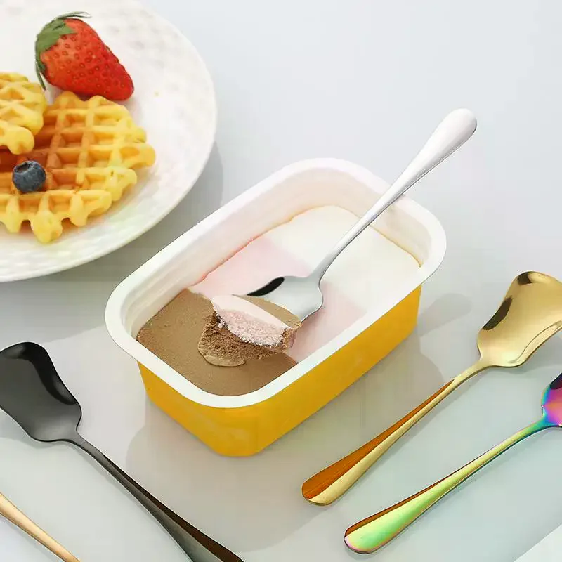 Dessert Spoon Stainless Steel Stirring Spoons Gourd Spoon Cake Salad Spoon Luxury Tableware Gift Small Spoon