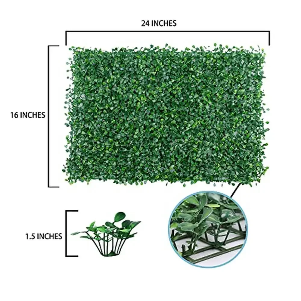 Outdoor Artificial Turf Greenery Screen 10 Panels 16 x 24 Inches Plastic Grass Wall Landscaping Garden Wedding Decor Easy