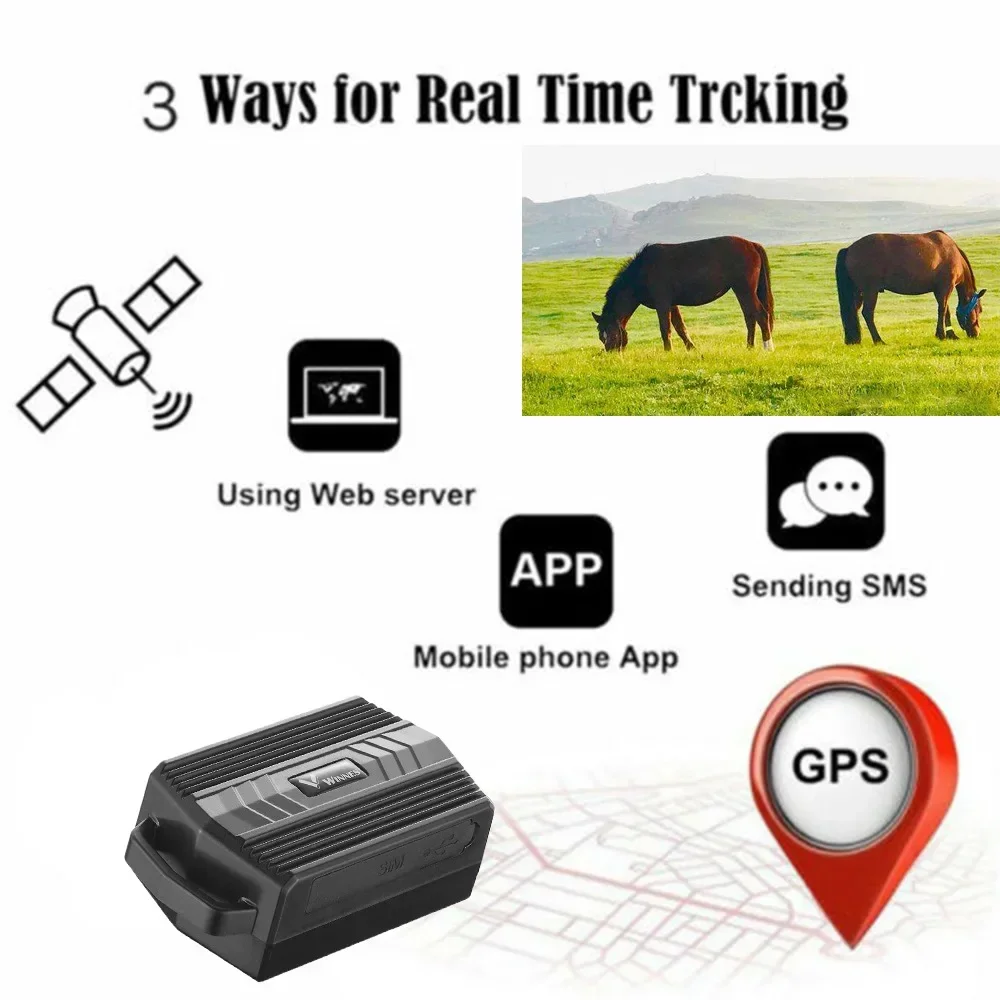 Large Animal GPS Tracker Locator Collar for Cow Camel Sheep, Precise Positioning 3000mAh Locator Waterproof Car Position Monitor