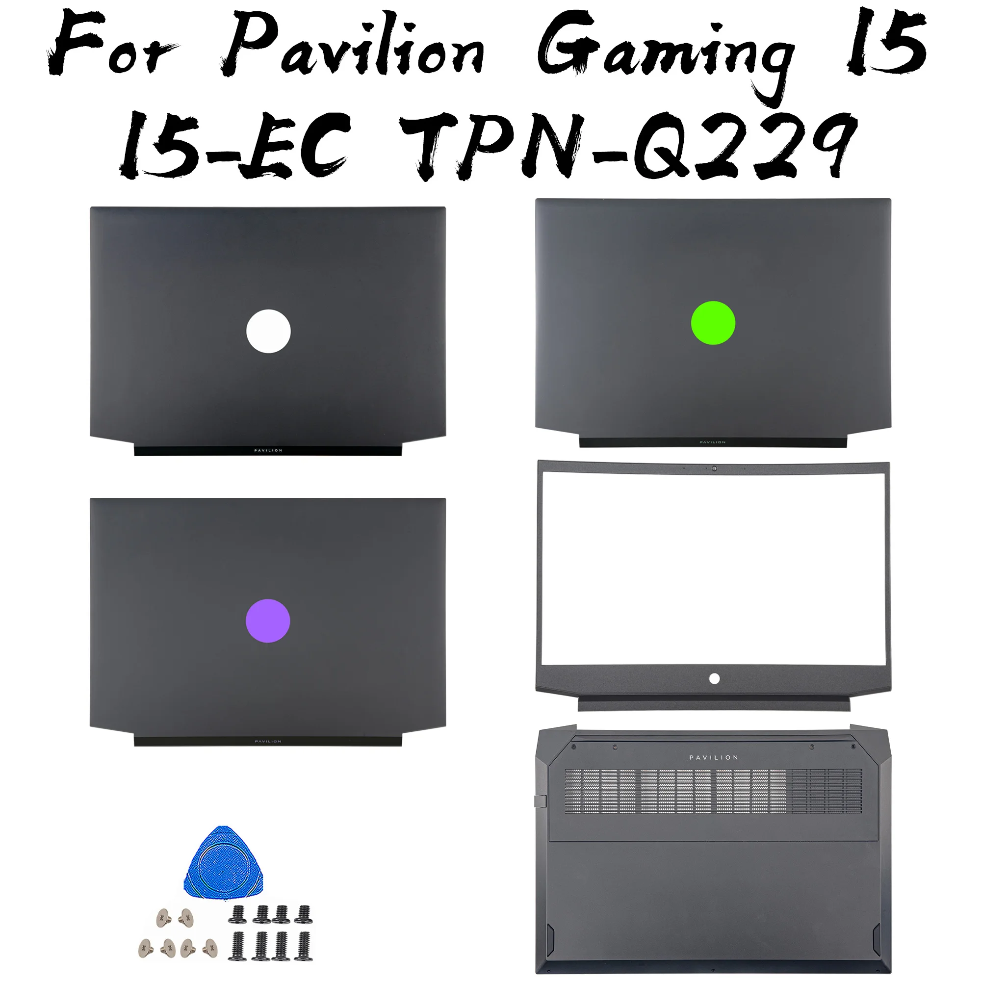 

New Original For HP Pavilion Gaming 15-EC TPN-Q229 Series Laptop LCD Back Cover/ Front Bezel/Bottom Case Green Purple Silver