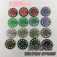 NH05 20.5mm  Sunburst White Mother Pearl  Watch Dial Black Green Blue Brown Gray Fit 26mm NH05 Movement Watch Replacement Parts