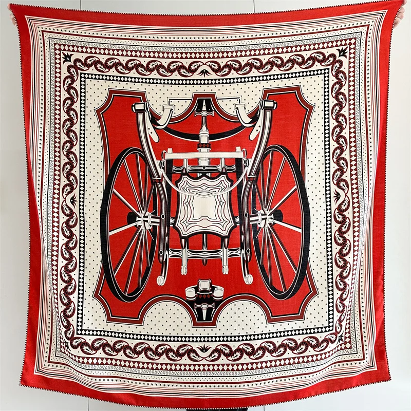 

Красный шерстяной шелковый шарф, женские большие шали, зимние теплые банданы, палантин 135 см, Рождественский подарок, сумка, аксессуары для одежды