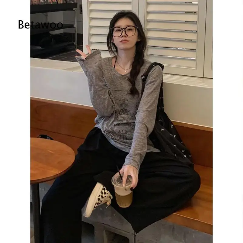 Hot Girl Delicate Style Printed Long Sleeve T Shirt For Women Sheer Sun Protection Loose Cover Up Top Stylish Garment For Summe