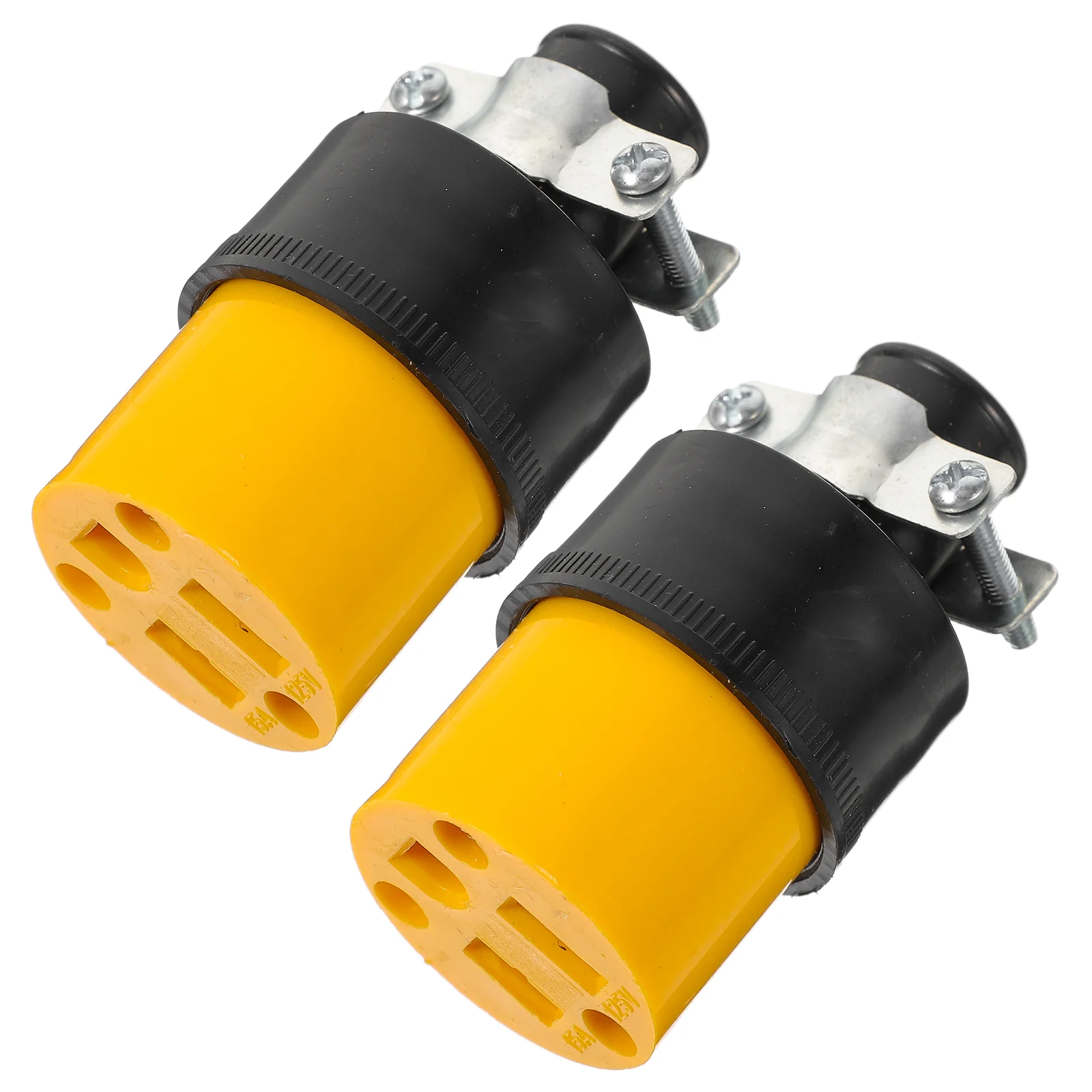 2 Pcs Appliance Extension Cord Socket Female Plug 3-Prong Grounding Replacement Connectors Ends Electrical for