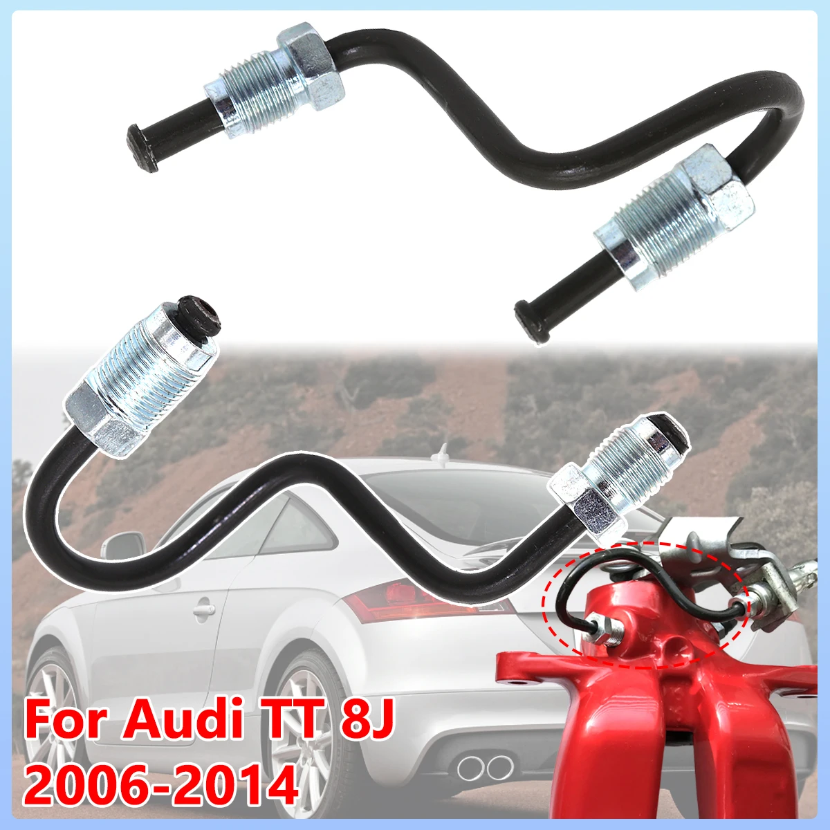 

Car Rear Brake Pipes Lines Hoses Fittings to Caliper Pair Left & Right Repair Replacement Accessories For Audi TT 8J 2006 - 2014