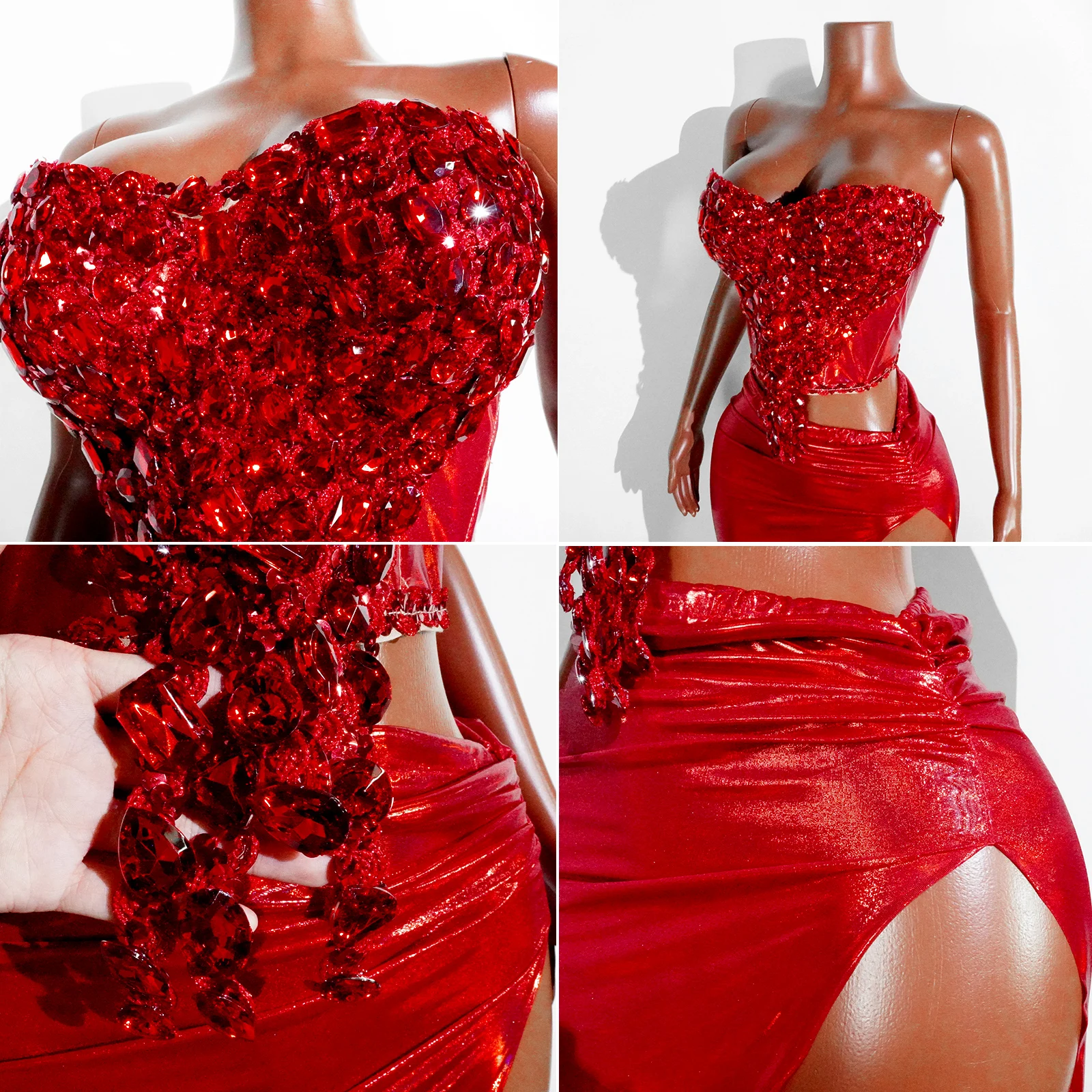 طقم علوي مثير للسيدات موديل 2025 مزين بالترتر الوردي اللامع مكون من قطعتين للاحتفال بعيد الميلاد والنوادي الليلية أداء الراقصة ملابس المسرح #6