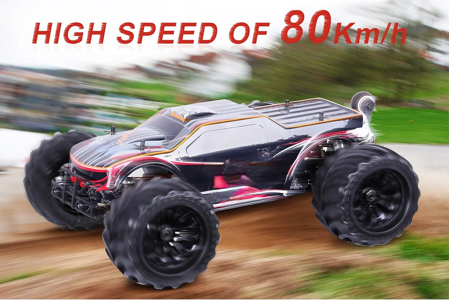 heetah 1:10 Scale RC Car Truck, 80+ KM/H High Speed RTR RC Truck, 2.4GHZ Radio Controlled Electric RC Car