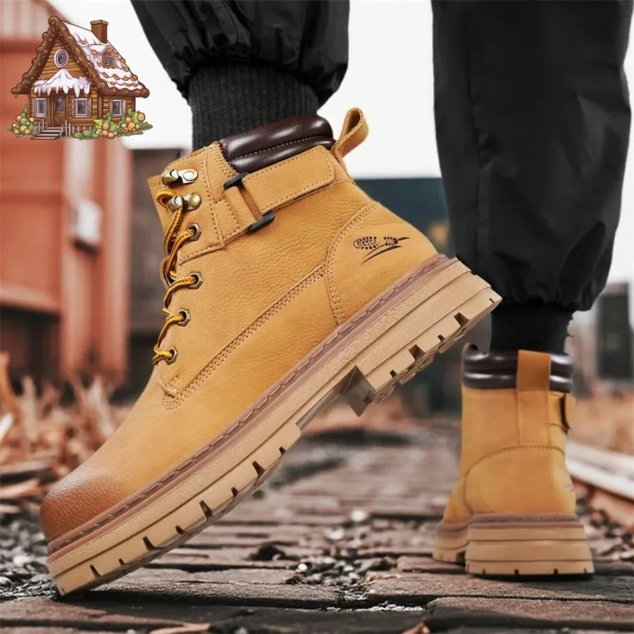 

High Top Male Casual Shoes Street Style Men Basic Boots Fashion Man Basic Boots Outdoor Business Casual Shoes Motocross Botas