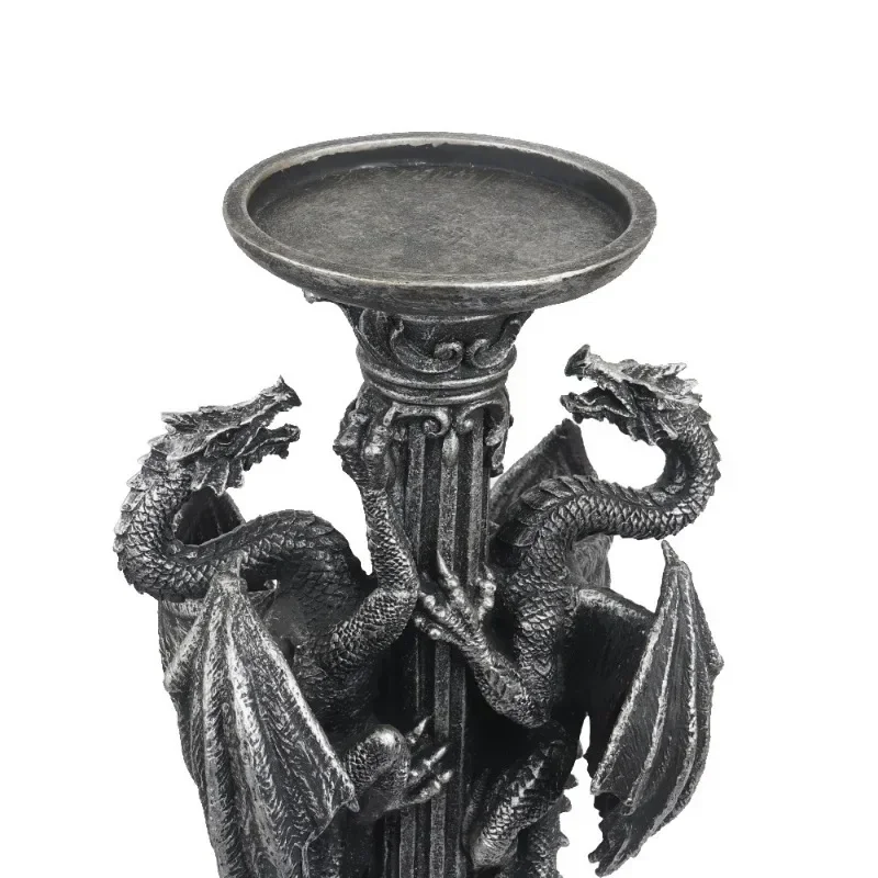 Resin Vintage Dragon Candlestick Sculptures Living Room Holders Decoration Office House Home Decor Halloween Candle Holder