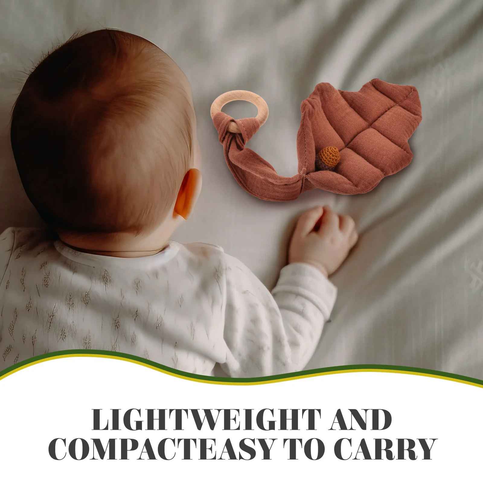 قلادة معلقة مهدئة للأطفال بتصميم أوراق شجر لعربة الأطفال الرضع، مادة آمنة وخفيفة الوزن، ملحقات مهدئة #2