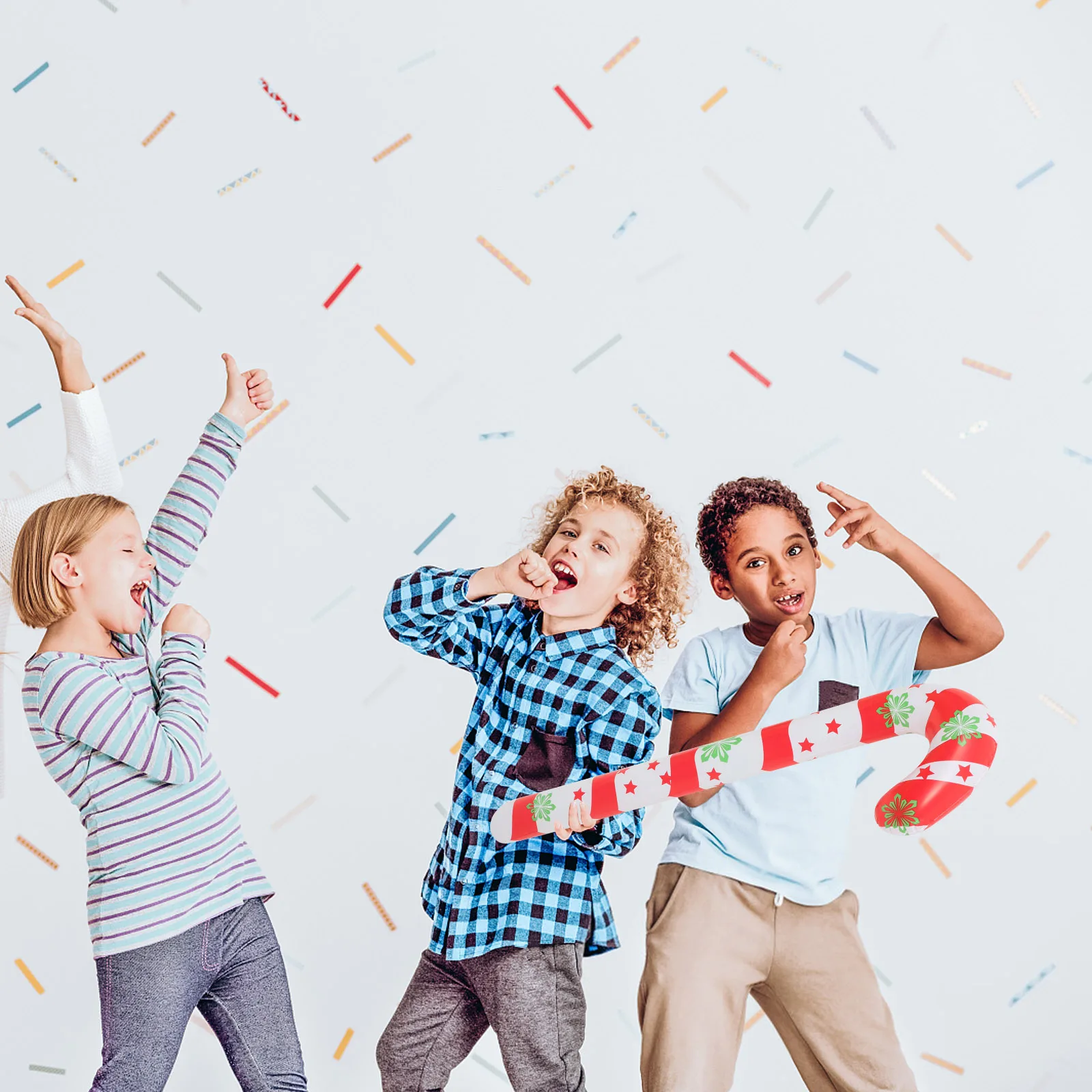 

5 Pcs Xmas Decor Inflatable Candy Crutches Decorations Balloon Creative Canes Balloons Christmas