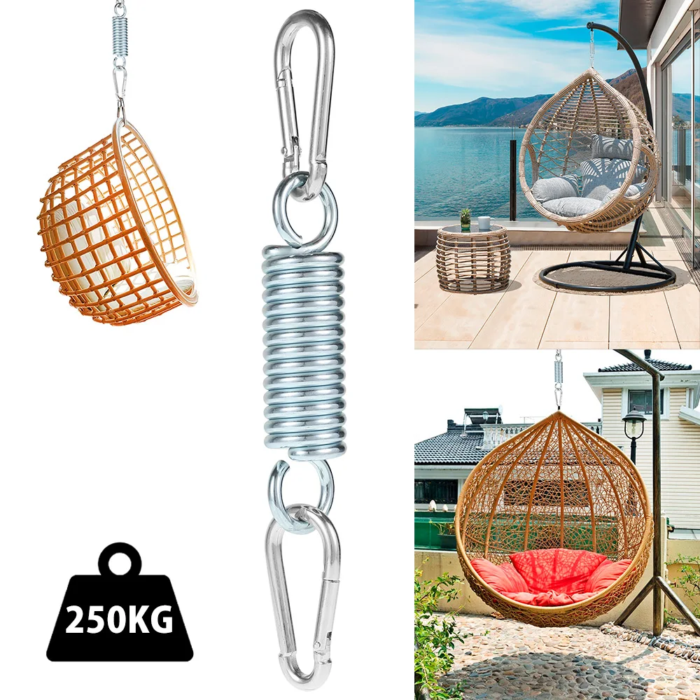 Porch Swing Spring Wire 250kg Capacity Stainless Steel Heavy Duty Hammock Chair Hanging for Porch Swing Hammock Swing Chair