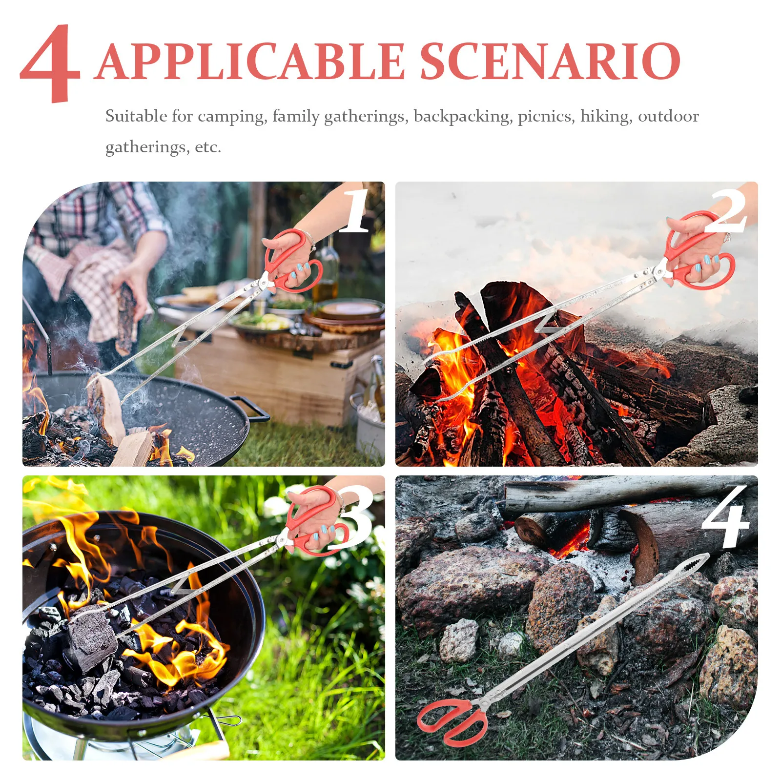 ที่คีบฟืน 2 ชิ้น สำหรับใช้งานก - Outdoor Camping Fireplace บทวิจารณ์และราคา