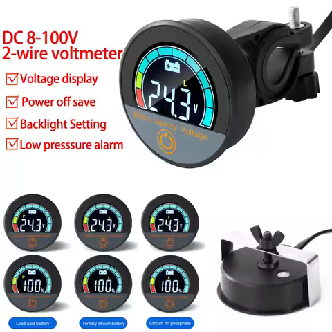 5918 DC8-100V LED Digital Voltmeter Waterproof Car Voltage Meter Panel Digital Battery Capacity Tester Checker Volt Measure