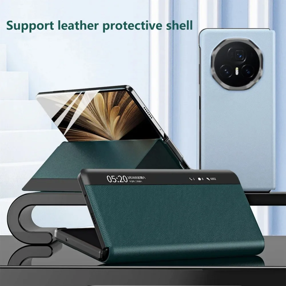 

Luxury Business Sle Lychee Leather Phone Case for Honor Magic V5 Smart Wake Sleep Magnetic Leather Stand Camera Protection Cover