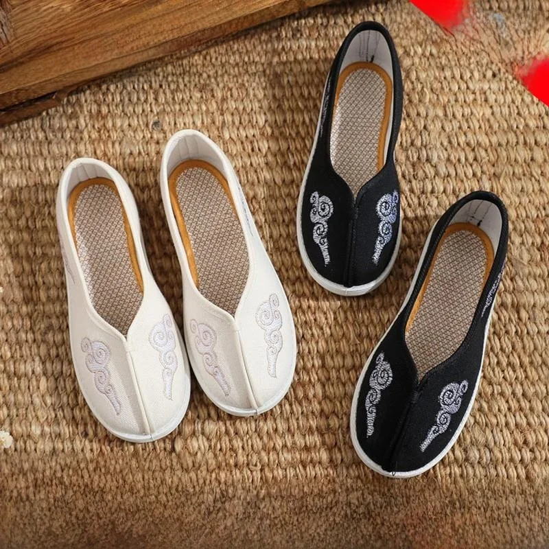 

Embroidered Hanfu Shoes Dance Performance Women's Beijing Cloth Shoes Breathable round Head SPD Lock Children's Bicycle Riding