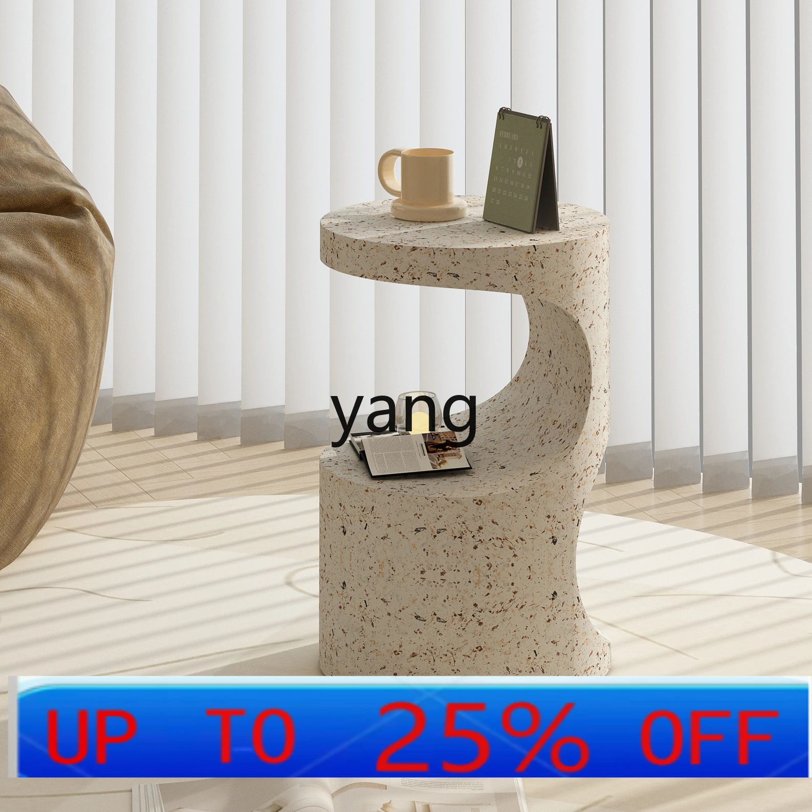 

lmm simple creative home living room small coffee table cream wind bedside table small round table