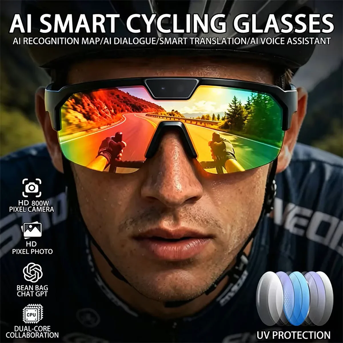 Smart Cycling Glasses with Panoramic View AI Assistant 4 Smart Cycling Glasses with Panoramic View AI Assistant
