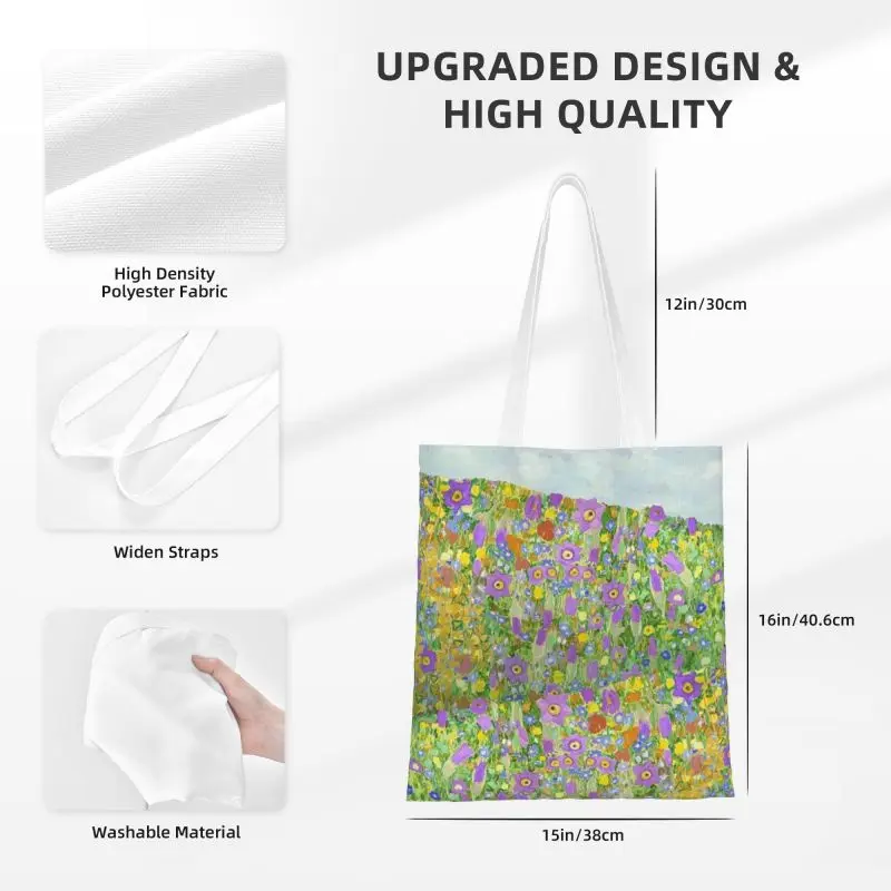 Gustav Klimt, Vienna Tote bag fashion shoulder bag canvas handheld folding bags women's casual large capacity shopping bag