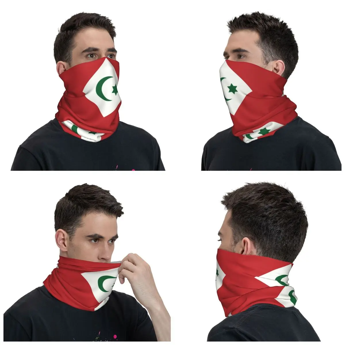 Rif Republic Flag Bandana Winter Neck Warmer Men Windproof Wrap Face Scarf for Ski Gaiter Headband