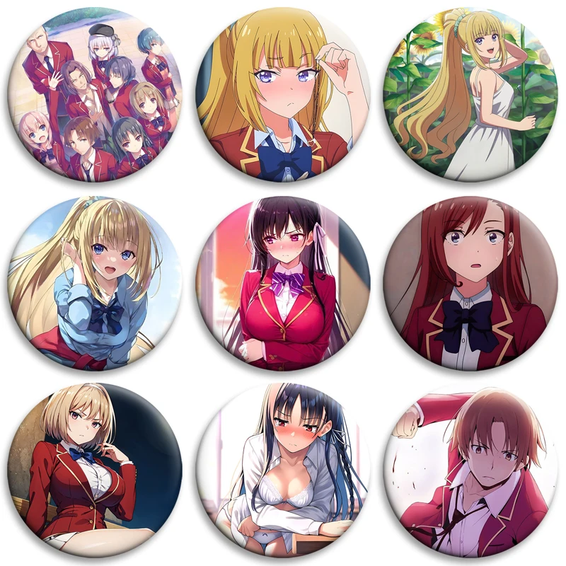 Anime Classroom of The Elite Soft Button Pins Creative Brooches Character Icon Badges for Clothes Bag Decor Accessories Gifts