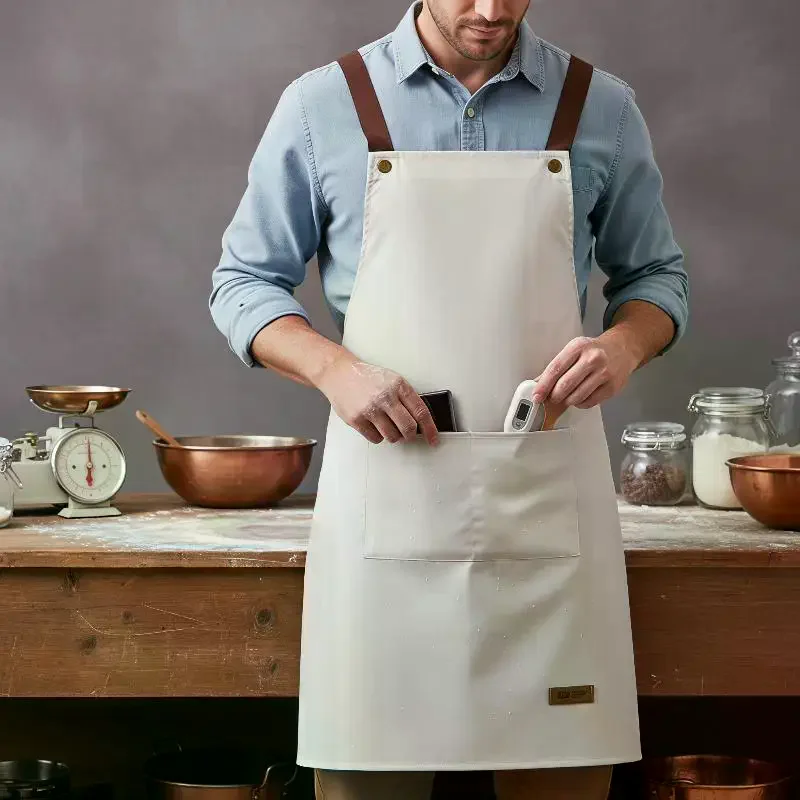 Waterproof And Oil Proof Apron: Home Kitchen Cooking Restaurant Cafe Work Solid Color