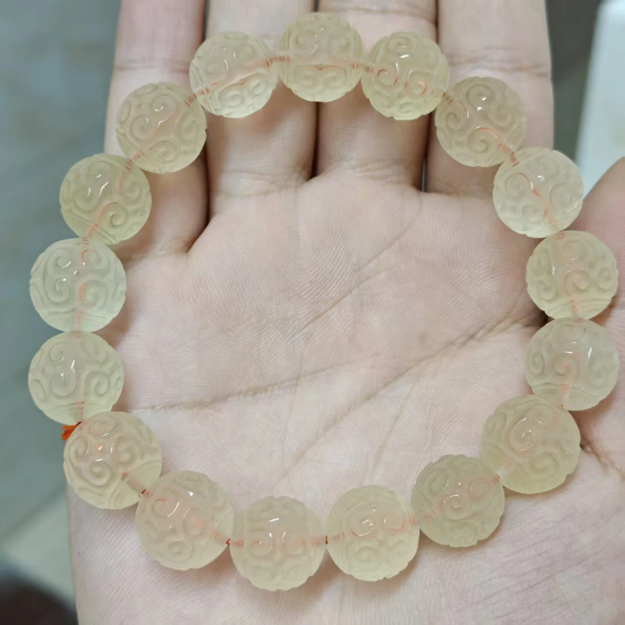 Natürliche AAA Citrin Ruyi Schnitzperlen Glatte Runde Lose Perlen für DIY Schmuckzubehör Armbänder und Perlen Geschenk – Detail 4