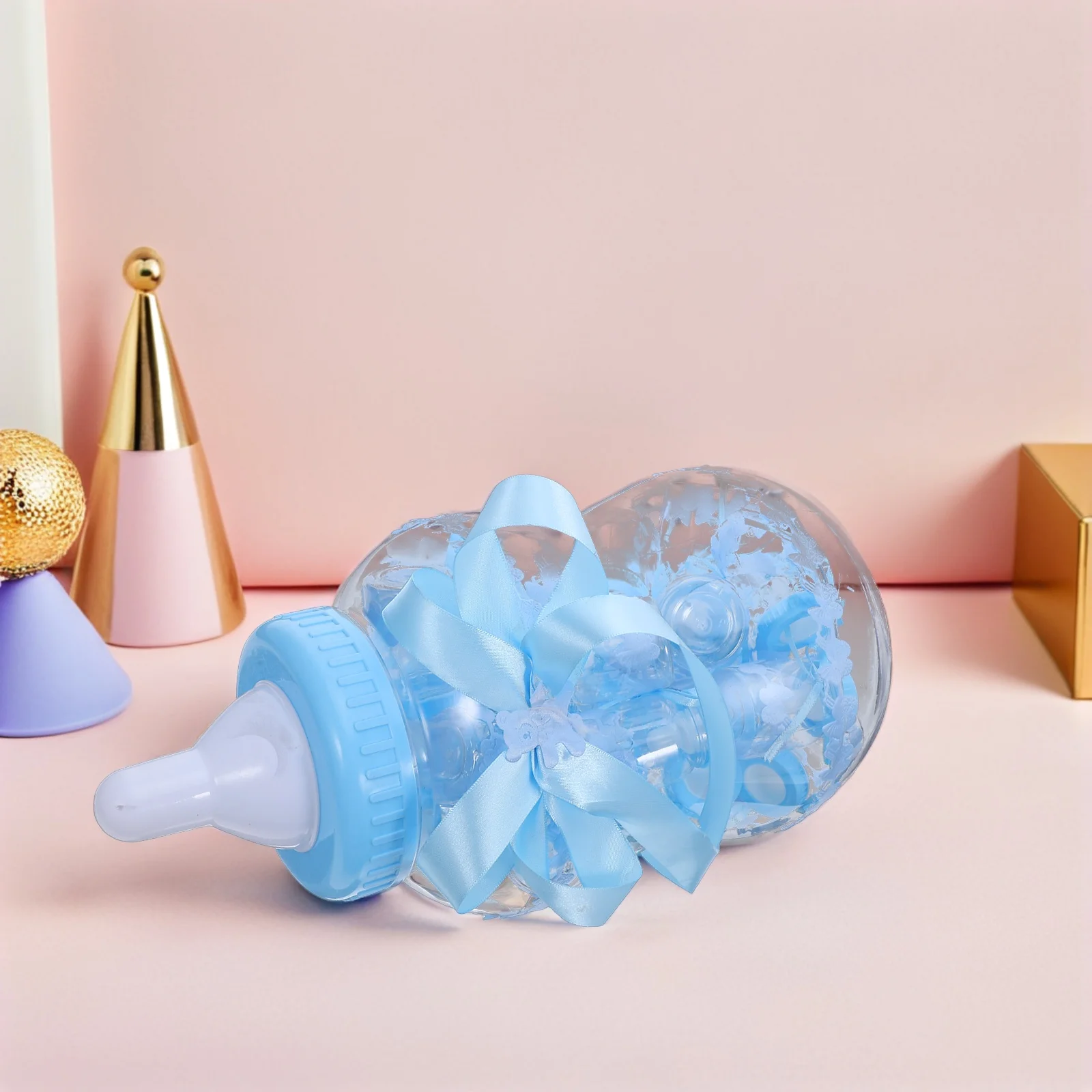 

1 Set Transparent Candy Boxes Mini Bottles Baby Shower Party Favor Containers Wedding Birthday Candy Storage Money Bank Reusable